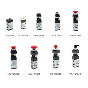 VALVULA 5/2 BOTON EXTENDIDO 1/4 C. VERDE